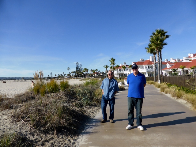 Harv and James on the Coronado Boardwalk