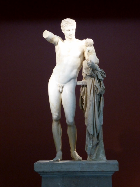 Hermes holding baby