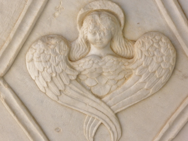 beautiful angel, from a stone panel