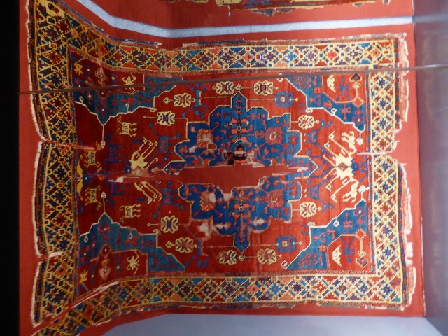 Restored carpet on display at the Haghia Sophia's Carpet Museum 